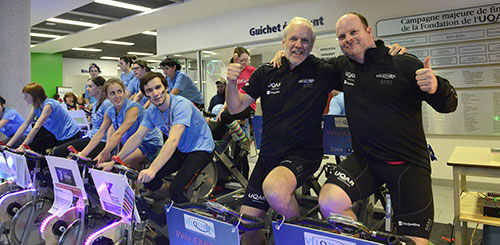 Les fondateurs du Vélothon 24h, les professeurs Jacques Daignault et Martin Gendron. (Photo : Archives)