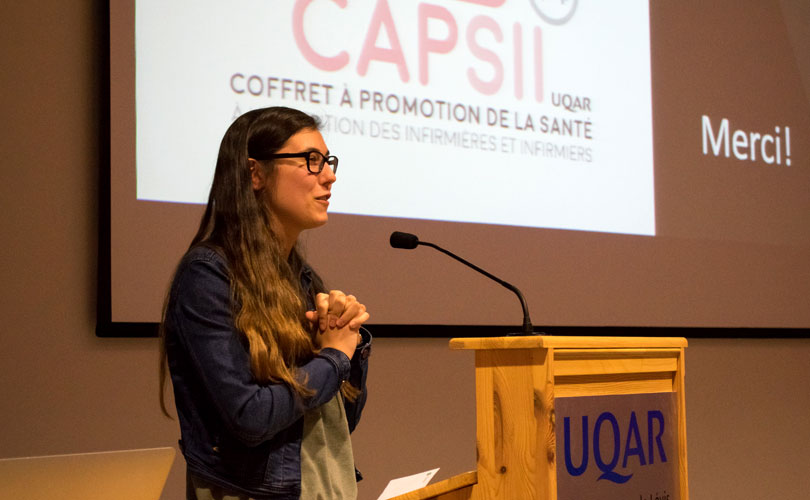 Sarah Montminy est la présidente de l'Association modulaire des sciences infirmières (AMSI). (Photos : Guillaume Boutin)