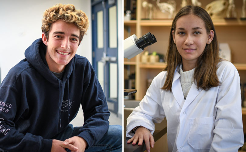 Elliot Viard et Anaëlle Devarieux sont étudiants en biologie. (Photos : Stéphane Lizotte)