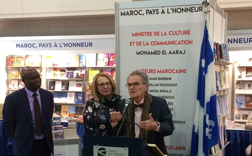 Le professeur Richard-Marc Lacasse a présenté le projet de recherche-action lors du dernier Salon du livre de Québec en présence de la ministre des Relations internationales et de la Francophonie, Christine St-Pierre, et du directeur désigné du Bureau du Québec au Maroc, Alain Olivier.