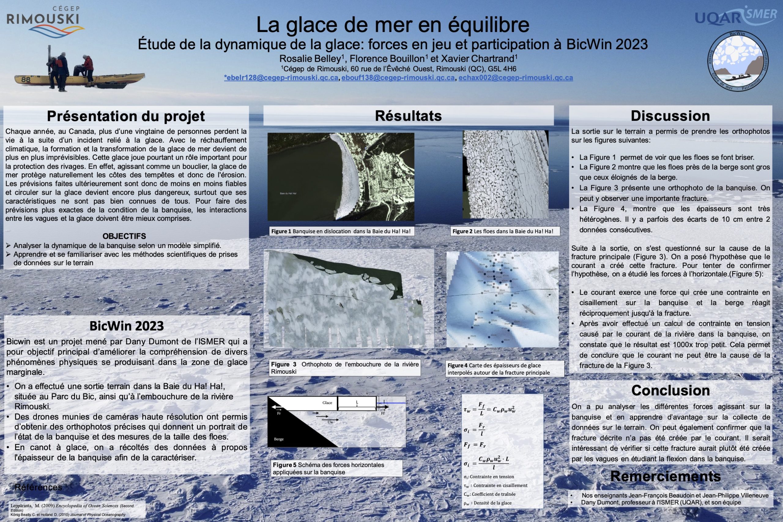 La glace de mer en équilibre : Forces en jeu et participation à BicWin 2023