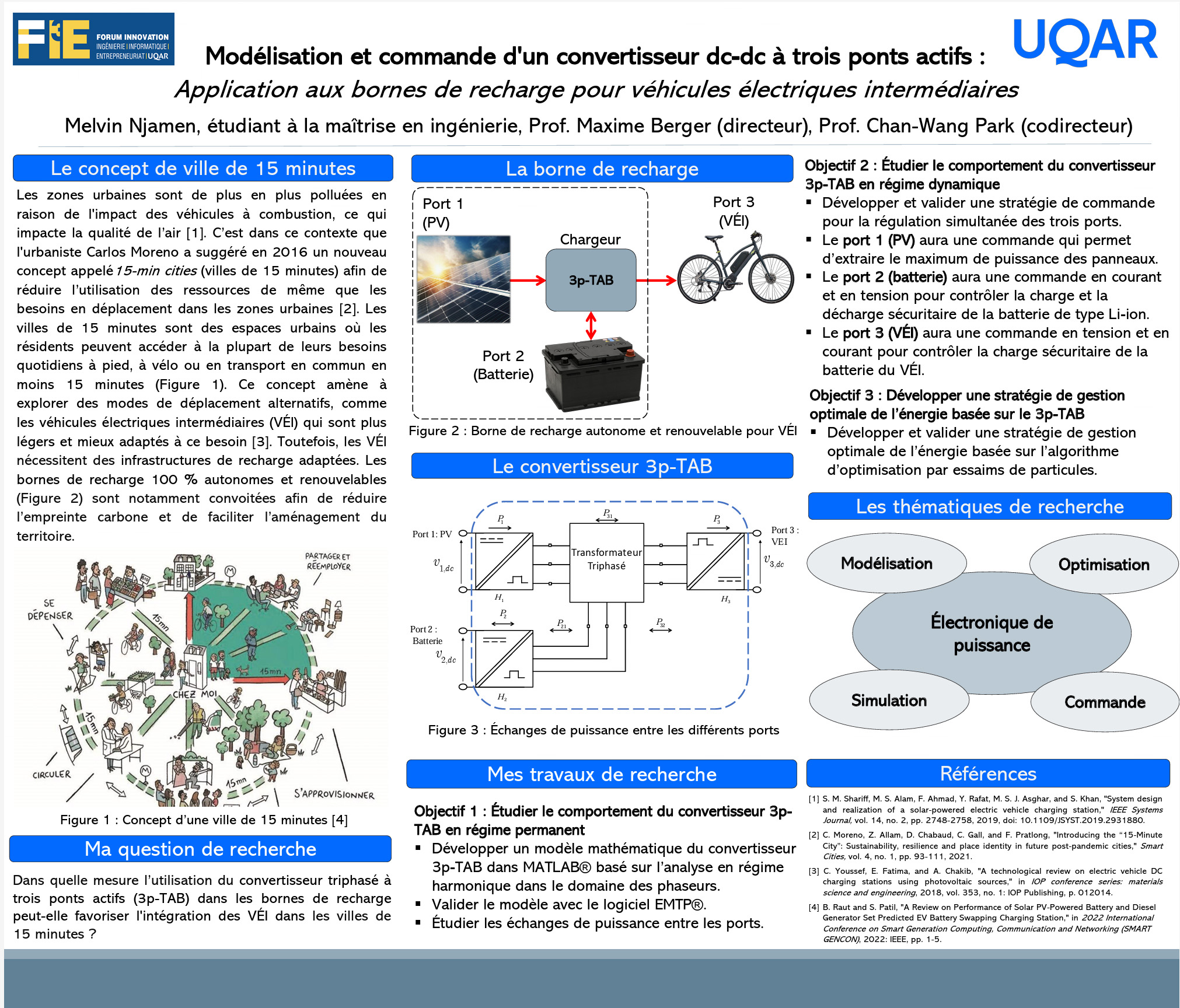 Modélisation/commande d’un convertisseur à 3 ponts actifs