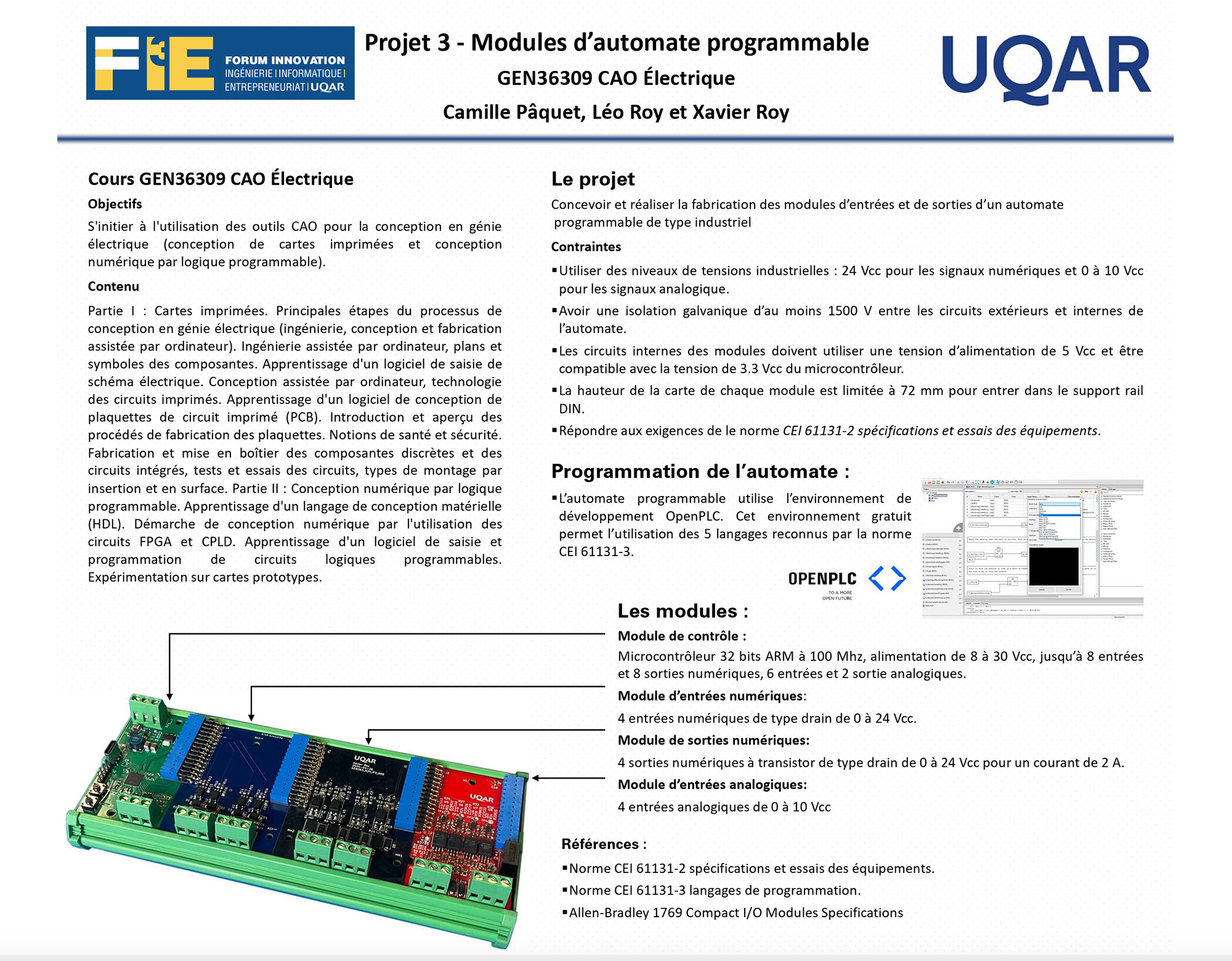 Modules d’automate programmable