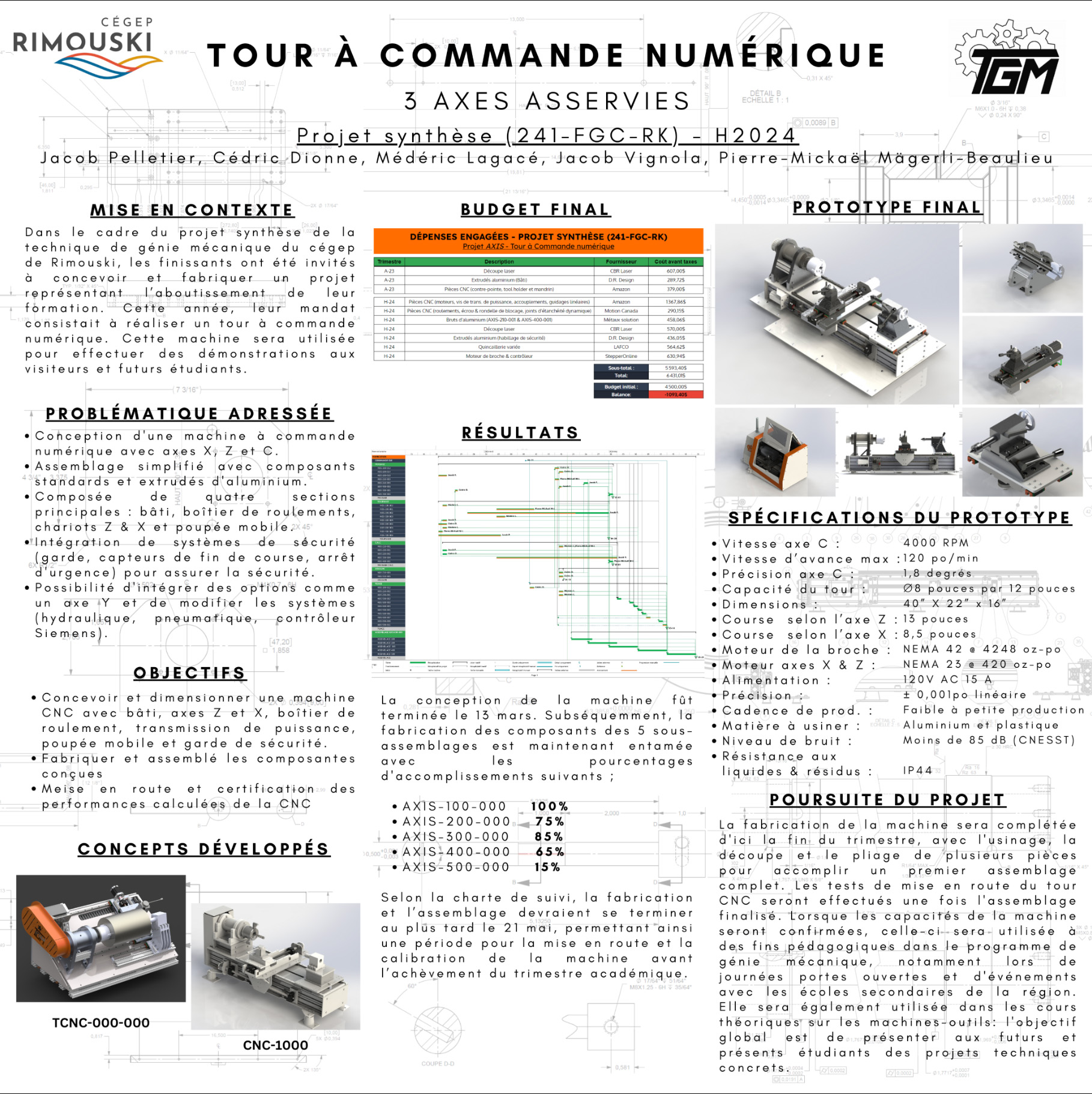 Tour à commandes numériques 3 axes